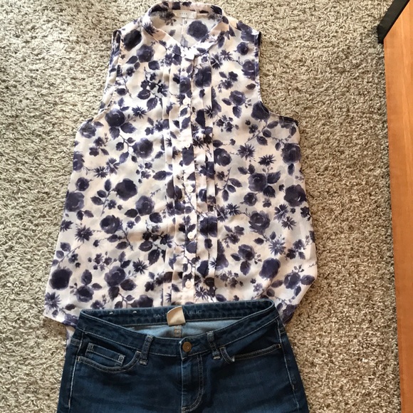 Lush Tops - Floral Sleeveless Blouse